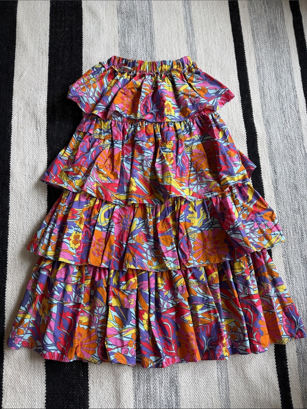 La Double J Floral Dolce Tiered Maxi Skirt
